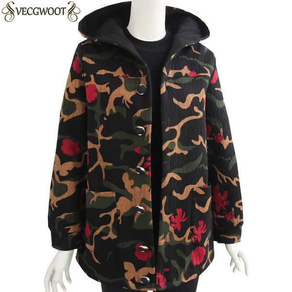 

2019 new spring autumn jacket women fashion print loose plus size jacket women long sleeve hooded coat female outerwear s890, Black;brown