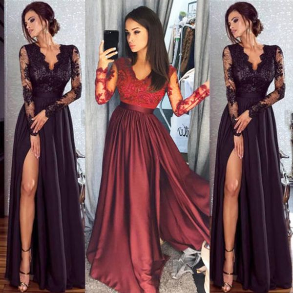 

womens lace v-neck floral crochet tutu dress summer ladies party ball prom gown vestidos formal wedding long maxi dresses, Black;pink