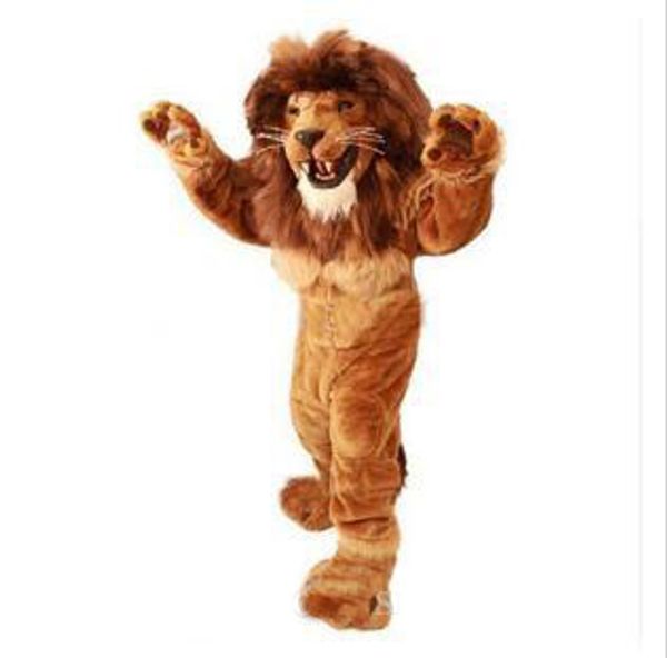 2019 Factory Outlets quente traje da mascote Leão tamanho adulto dos desenhos animados corajoso Lion Costume Party fantasia fábrica do vestido de venda direta