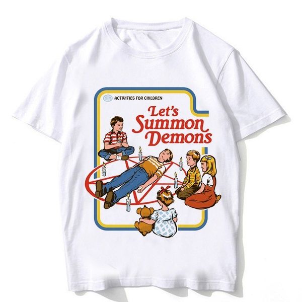 

2018 summer ouija tshirt men satan shirt scary evil demon death alien grim reaper male t-shirt american t shirt, White;black