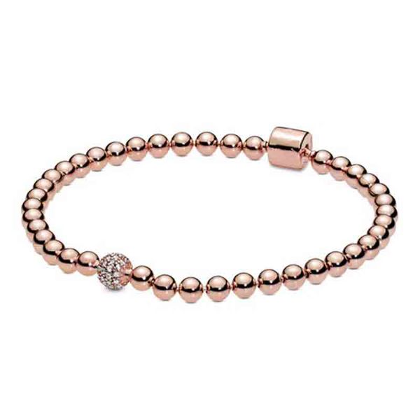 

autumn bracelet with rose silver 925 jewelry beads & pave bangles bracelets for women fit silver 925 charms beads diy making, Golden;silver
