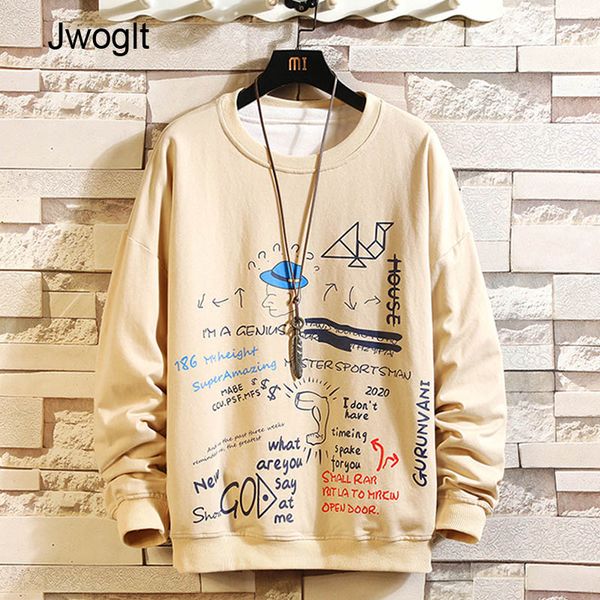 

новое прибытие печатание письма hoodies корейских людей способа фуфайки человек hoodie вокруг шеи мужская толстовки s-3xl, Black