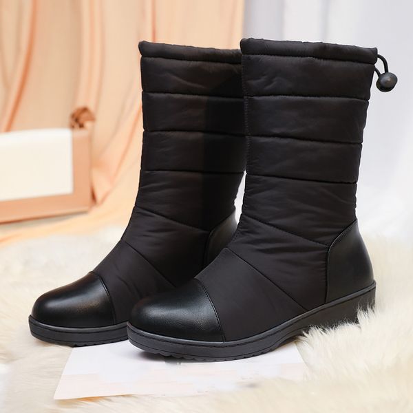 

women's boots shoes fashion snow boots winter platform bootie waterproof footwear winter warm shoes leisure soft women new, Black