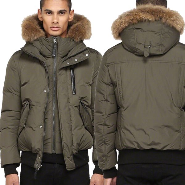 

dhl canada luxury winter warm brand clothing jackets mac harvey-f4 winter down bomber jacket thick men's down jacket for men, Black