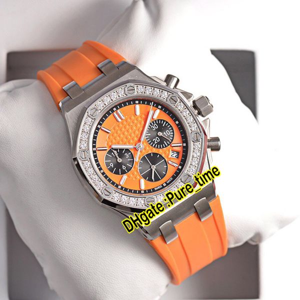 

new royal steel 26231st zz d038ca 01 quartz chronograph womens watch green dial diamond bezel green rubber strap ladies watches pu277i, Slivery;brown