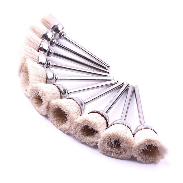 

4/6/8pcs 3mm shank pure wool polishing buffing brushes set with 5cm length metal jewelry dust cleaning dremel rotary tools