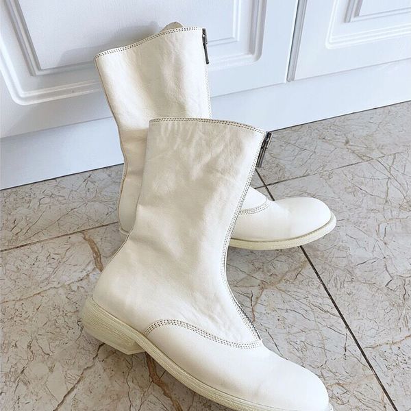 

2019 british style autumn and winter boots women's flat casual martin boots british wind front zipper boots female size 35-41, Black