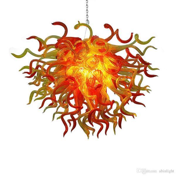 

Nordic Modern Art Decor Multicolor Chandeliers for livingroom restaurant Hand Blown Style Chandelier Hanging LED Glass Home Lighting