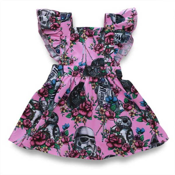 

0-4y summer newborn toddler girl dress star wars ruffles dress princess party dress clothes