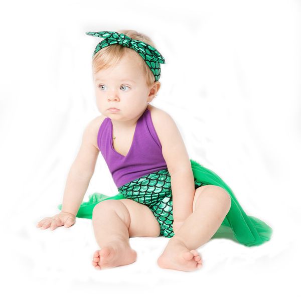 

baby cartoon romper dress mermaid sequins mesh sling dresses infant baby newborn girls casual clothes anime baby clothes ropa bebe 060512, Blue