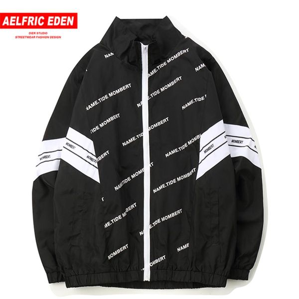 

aelfric eden patchwork letter printed baseball jackets overcoats 2019 harajuku hip hop mens stand trench coats casual streetwear, Tan;black