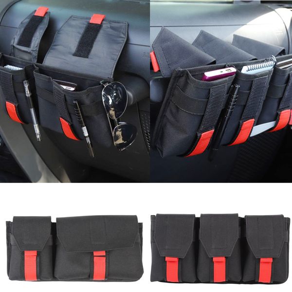 

black storage bag, pouch,mount to passenger grab handle for jeep wrangler jk jl tj car accessories