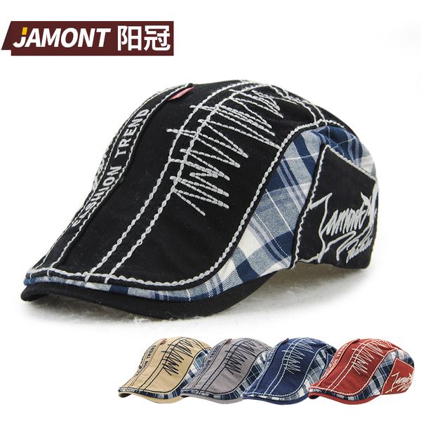 

jamont] brand fashion cotton beret hat visors men women outdoor cap sun hat casquette visors gorras planas flat caps berets, Blue;gray