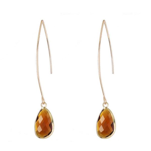 

zwpon geomatric faceted glass crystal drop earrings for women square teardrop triangle crystal earrings jewelry wholesale e7228, Silver