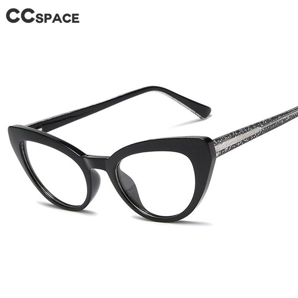

47343 plastic titanium cat eye glasses frames anti-blue light ultralight men women optical fashion computer glasses, Black