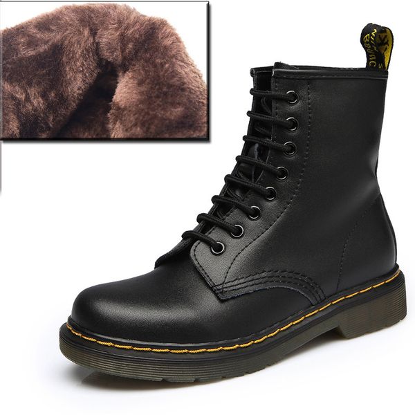 

men genuine leather winter women ankle boots waterproof casual lace up fashion shoes black botas muje mx200324