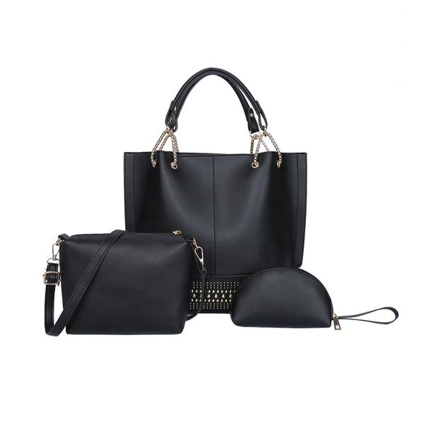 

3шт / набор rivet декоративные сплошной цвет простые сумки женские сумки мода shell сцепления pu кожи плеча crossbody тотализаторы