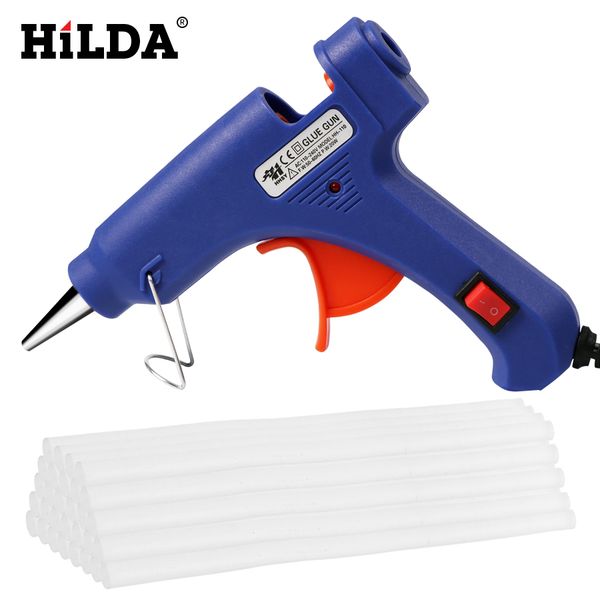 

hilda melt glue gun with 10pcs glue sticks stick industrial mini guns thermo electric heat temperature tool