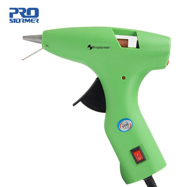 

prostormer 30w melt glue gun aluminium nozzle eu plug power off automatic glue gun mini home diy repair tool stick 7mm