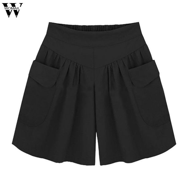 

fashion summer women plus size trousers loose pockets european & american charming ladies casual feminino shorts summer, White;black