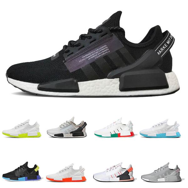 

adidas новые поступления nmd r1 мехико кроссовки для мужчин, женщин аква тона красный и синий яркий вольта спорт кроссовки размер 36-45
