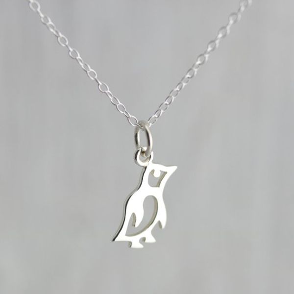 

5pcs lucky arctic winter tiny baby penguin necklace geometric small origami bird necklaces ocean sea aquatic life animal lover gifts, Silver