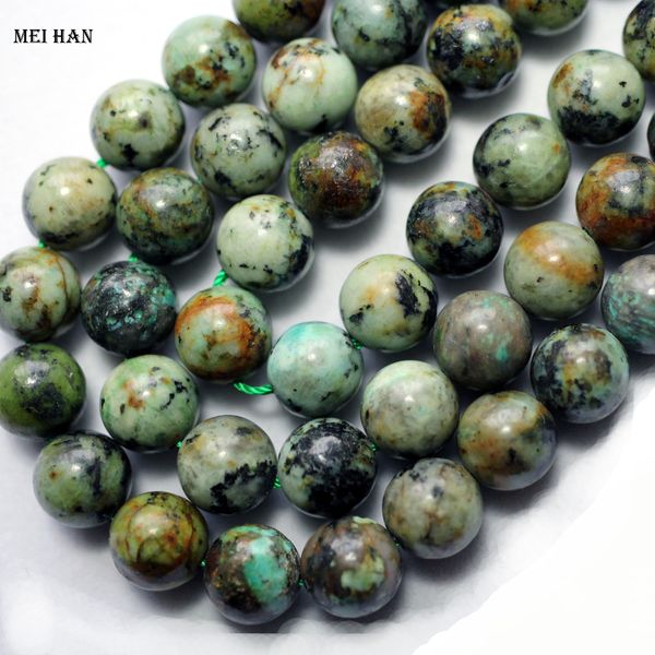 

meihan 8mm,10mm,12mm,14mm natural africa turquoise round stone beads for jewelry making design or gift