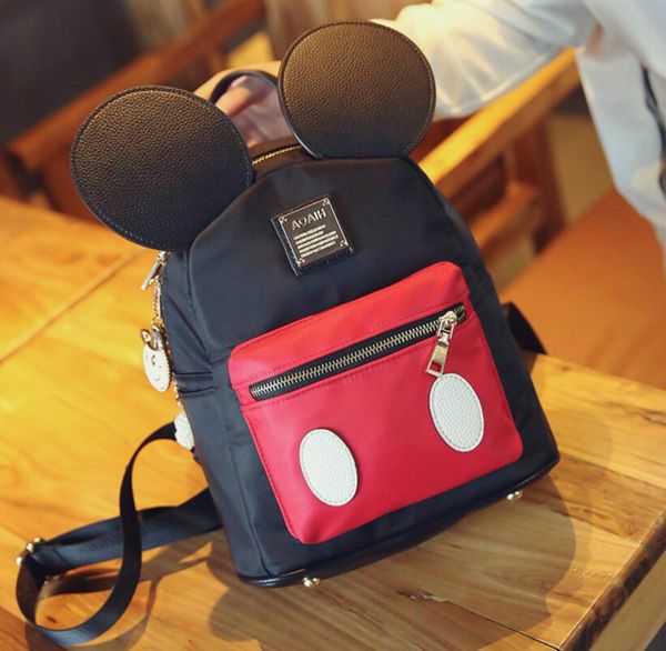 

designer woman backpack nylon black grils school backpack mini travel backpacks fashion kids school rucksack cute mickey backpacks/6