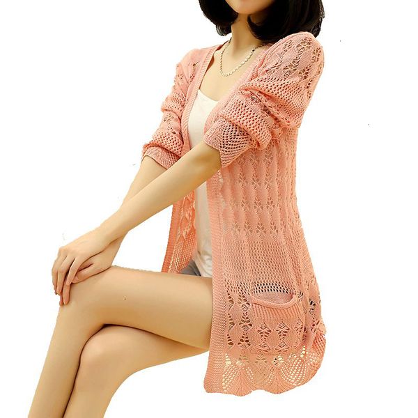 

women designer sweater women long cardigan sweaters 2019 cardigan loose pocket hollow long sleeve women sweater cardigans outerwear, White;black