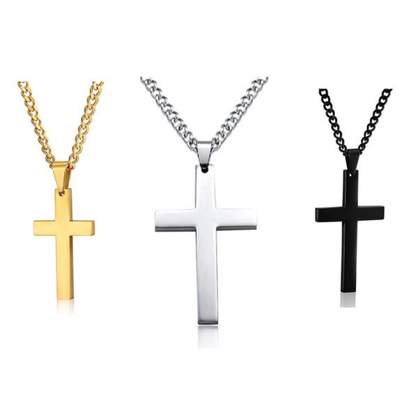 

fashion jewelry men's necklace stainless cross pendant chain necklace s585, Silver