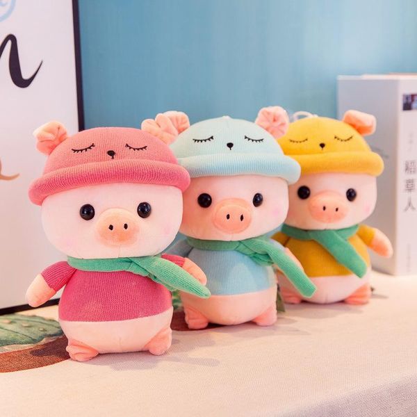 

xmas sell stuffed toys cartoon hooded pig doll doll kawaii sleeping pillow pig doll plush toy for children birthday gifts 3 sizes