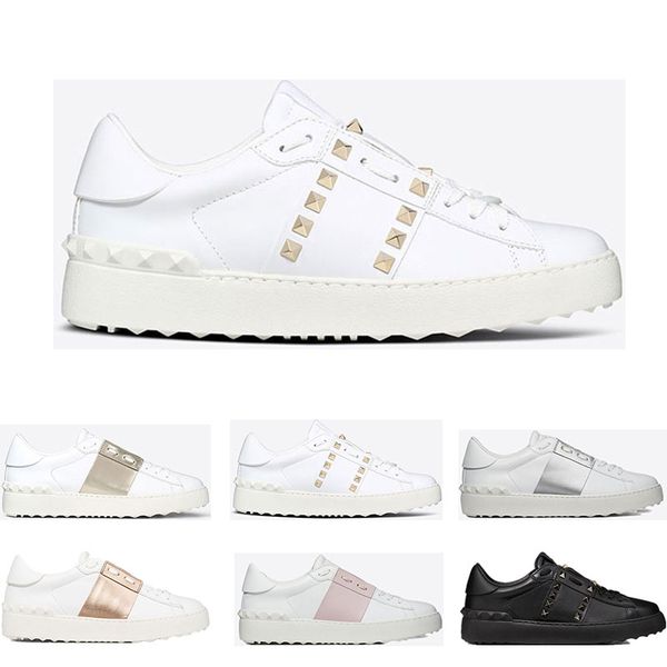 

2020 new arrivel designer shoes white fashion menss women leather casual open low sports sneakers size 36-45 with box, Black