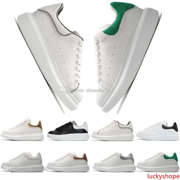 

designer shoes genuine leather sneaker luxury mens women fashion white leather platform shoes flat casual shoes