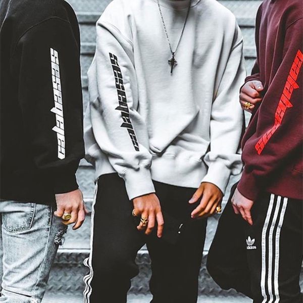 

оловки kanye hip hop поведневн ей пимо лопок  длиннм Ѭђкавом streetwear пђловеѬ, Black