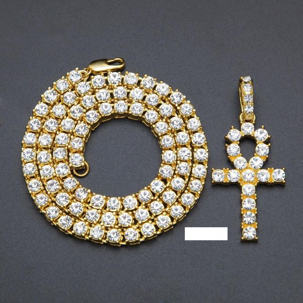 

hip hop cross pendant necklace egyptian anhe key pendant jewelry men & women necklace punk jewelry wholesale, Silver