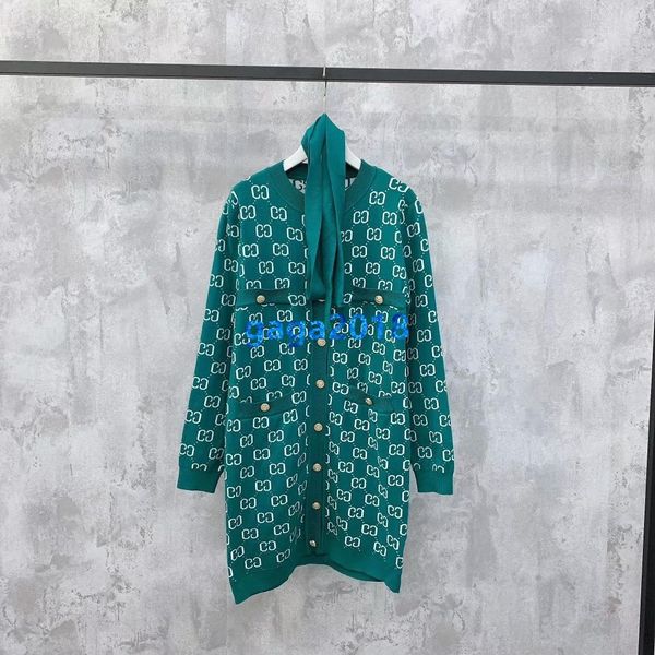 

high end women girl midi вязаный свитер куртка на всем протяжении блокирующая буква кнопка пояс с длинным рукавом трикотаж модный дизайн кар, White;black