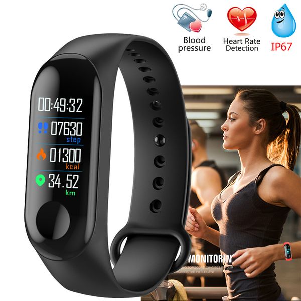 

smart watch m3 smart bracelet blood pressure measurement watch gps heart rate monitor fitness band with watch for adult