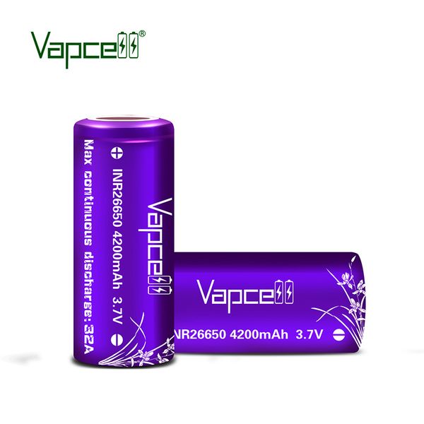 

стабильные рабочая характеристики литий-ионный аккумулятор vapcell inr26650 4200mah 32а фиолетовая батарея для электроинструмента 26650 для