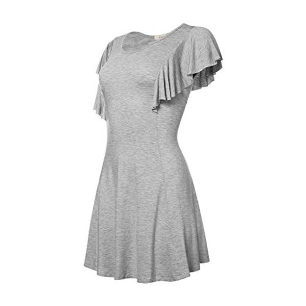 

luvage women's christie ruffle puff mini dress shirts for summer, Black;gray
