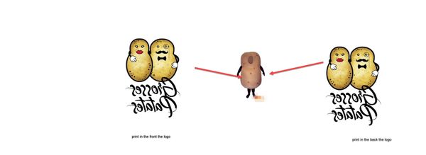 

custom potato mascot costume size add the logo in the front back, Red;yellow