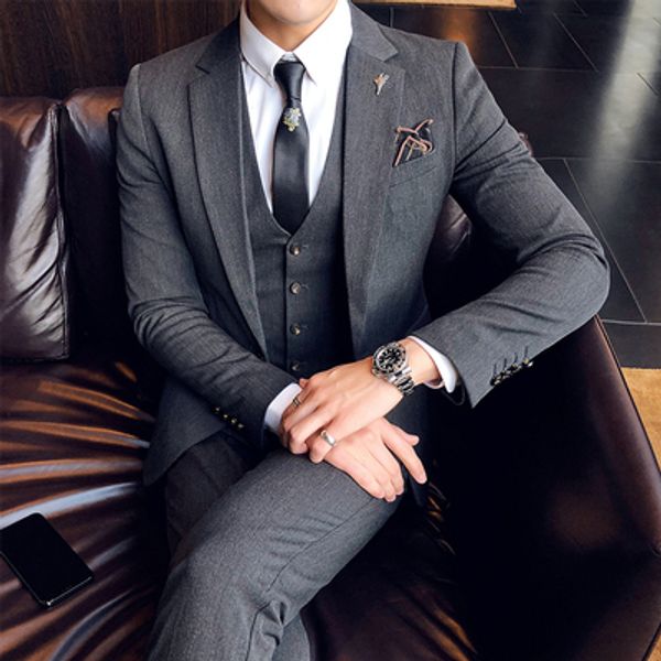 

тонкий корейской версии 2020 костюм мужской жених свадебное платье мужской из четырех сезонов молодежного британского ветра полоску маленьки, White;black