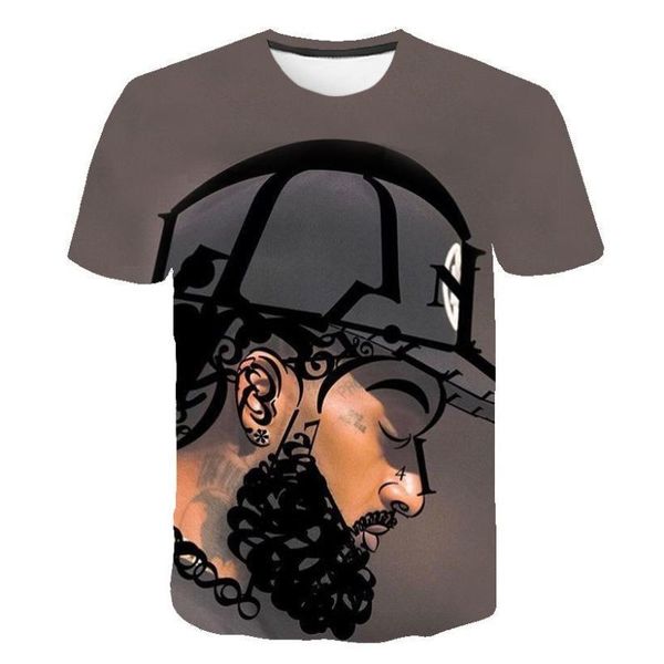 

summer nipsey hussle casual tees short sleeved american rapper 3d tshirts mens women, White;black