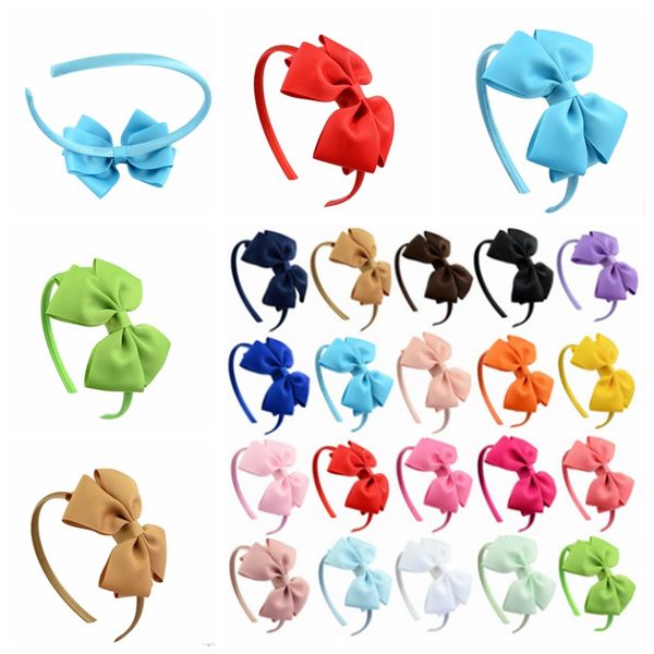 

designer headband girls ribbon hair bows double bows tie hair hoop kids hair accessories bows headband party decoration  colors zyq107, Slivery;white