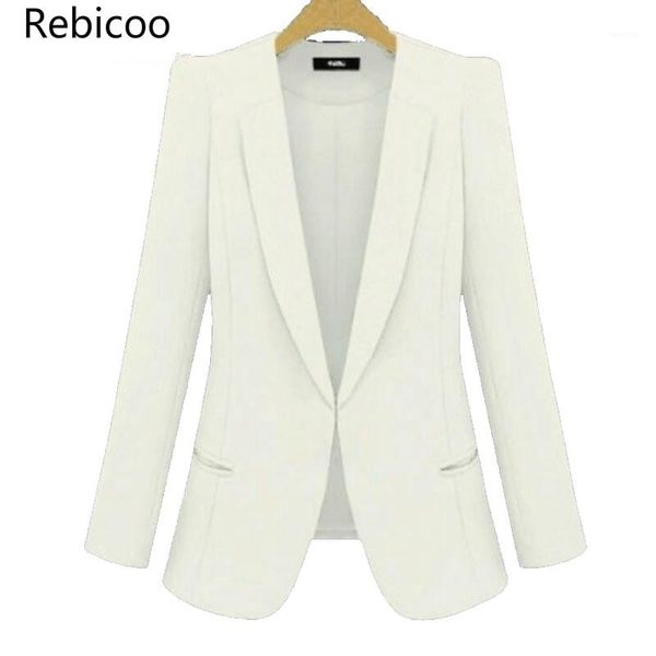 

2019 new plus size womens business blazer spring autumn all-match women blazers jackets short slim long-sleeve blazer women1, White;black