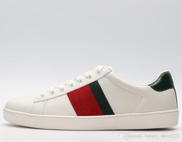 

size 35-45 with box new luxury designer sneakers ace mens womens shoes with brown elasticity stripes genuine leather casual sh