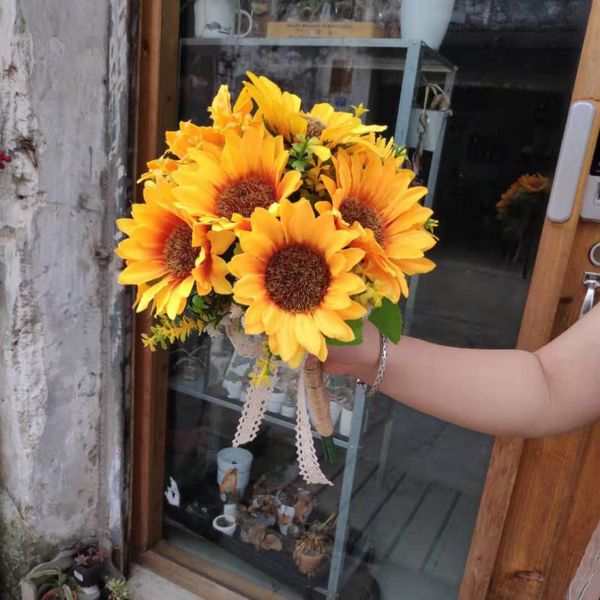 

11 styles silk artificial flowers bouquet wedding bride holding flowers wedding decoration pgraphy props fake