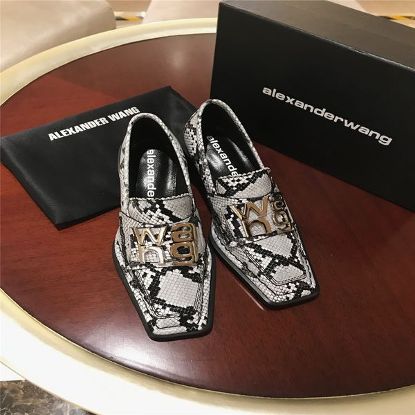 

fast shipping version fashion alexander leather single shoes women luxury high heel flat shallow mouth fashion casual high heels, Black