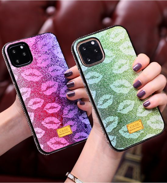 

girl lips kiss tpu bling diamond phone case cover for iphone 11 pro promax xr x xs max coque shell