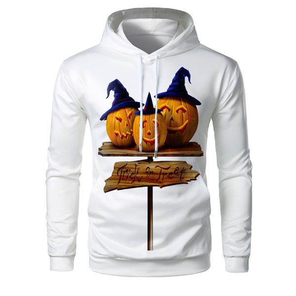 

mens designer new halloween pumpkin 3d digital printed sweater, Black