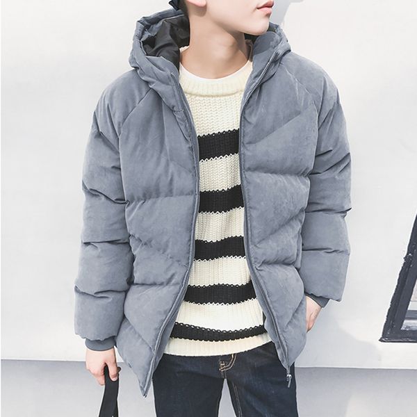 

new men winter jacket coat fashion cotton padded windproof thick warm soft brand clothing hooded male down parkas zipper coat, Tan;black
